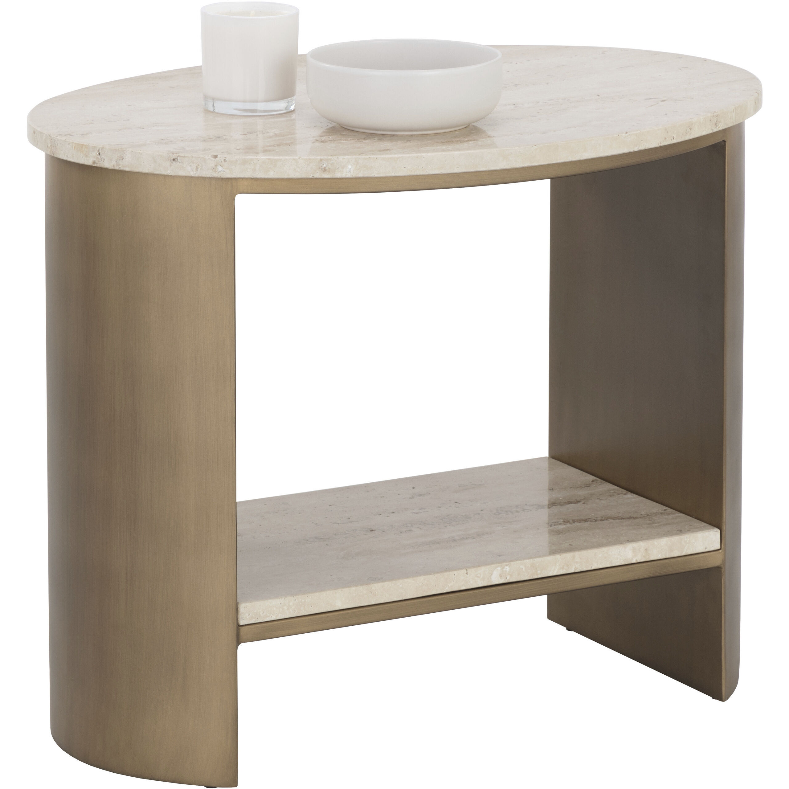 Roshni 26 X 21 inch Natural / Antique Gold Side Table